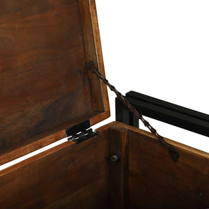 Aufbewahrungsbox Altholz Braun/Schwarz 80x50x50cm