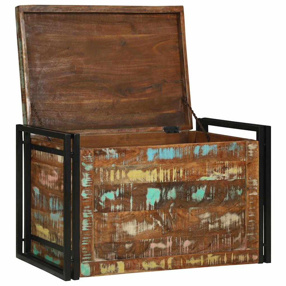 Aufbewahrungsbox Altholz Braun/Schwarz 80x50x50cm