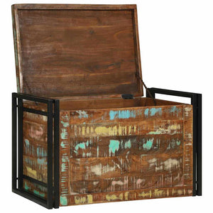 Aufbewahrungsbox Altholz Braun/Schwarz 80x50x50cm