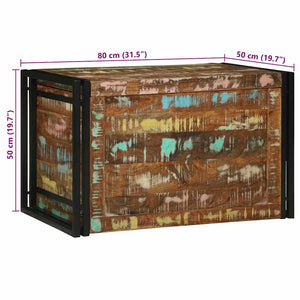 Aufbewahrungsbox Altholz Braun/Schwarz 80x50x50cm