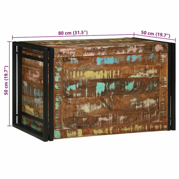Aufbewahrungsbox Altholz Braun/Schwarz 80x50x50cm