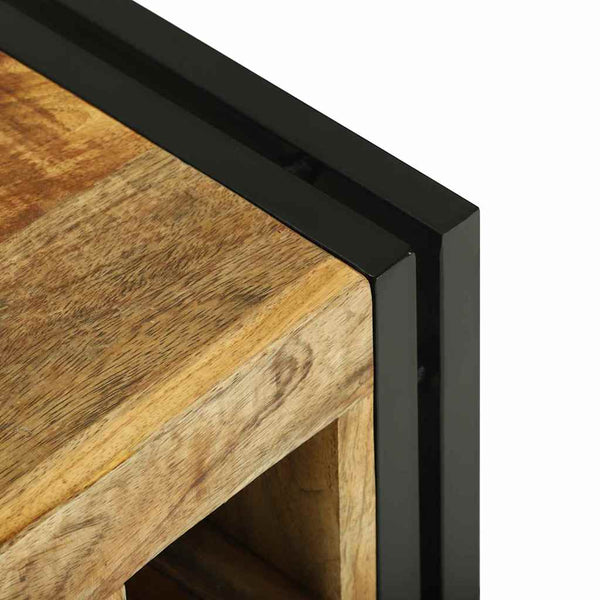 Weinregal aus Mango-Holz, Braun/Schwarz