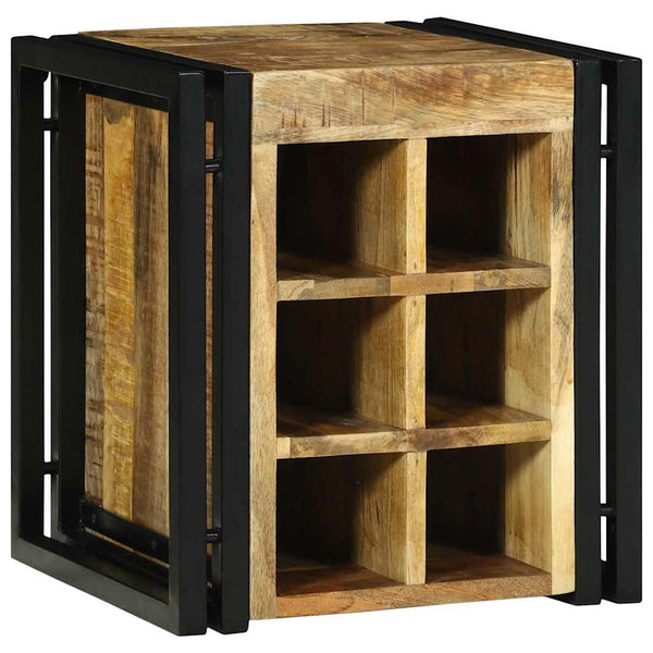 Weinregal aus Mango-Holz, Braun/Schwarz