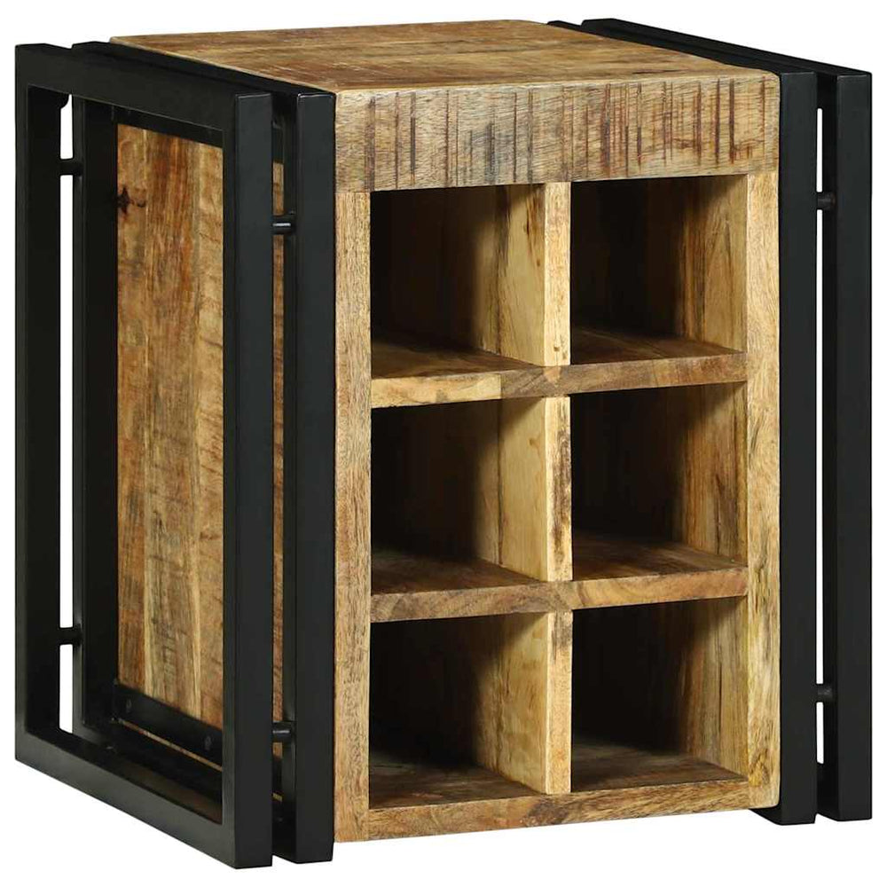 Weinregal aus Mango-Holz, Braun/Schwarz