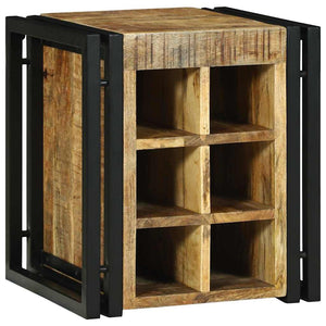 Weinregal aus Mango-Holz, Braun/Schwarz