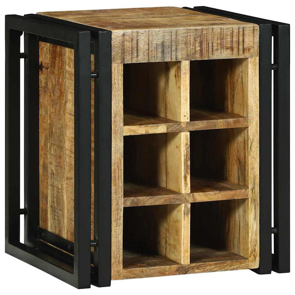 Weinregal aus Mango-Holz, Braun/Schwarz