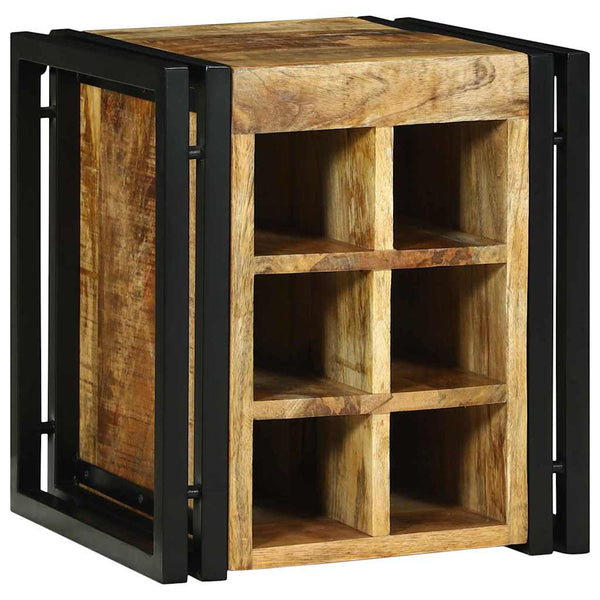 Weinregal aus Mango-Holz, Braun/Schwarz