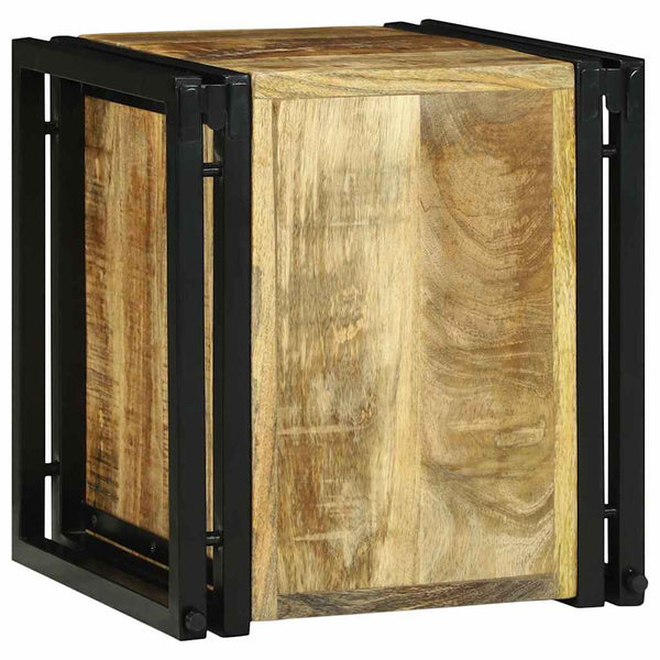 Weinregal aus Mango-Holz, Braun/Schwarz