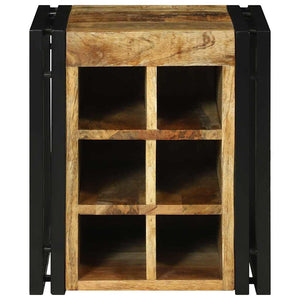 Weinregal aus Mango-Holz, Braun/Schwarz