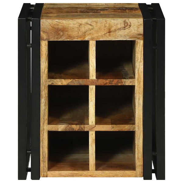 Weinregal aus Mango-Holz, Braun/Schwarz