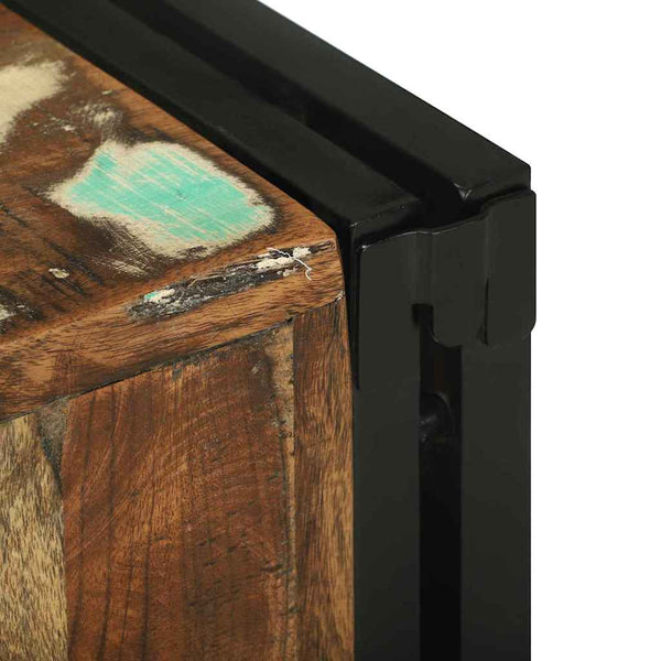 Weinregal aus massivem Recyclingholz 35x35x39 cm