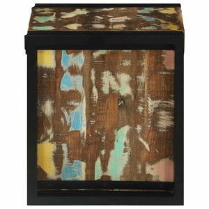 Weinregal aus massivem Recyclingholz 35x35x39 cm
