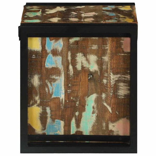 Weinregal aus massivem Recyclingholz 35x35x39 cm