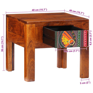 Akazie Nachttisch Massivholz 40x40 cm