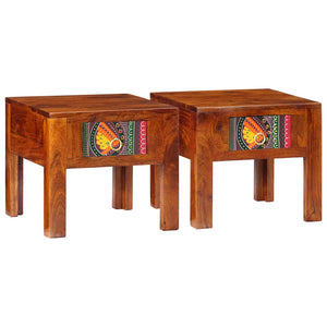 Nachttische 2er Set Akazie Massivholz 40x40 cm