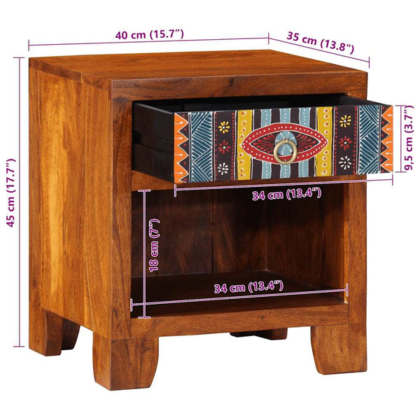 Nachttisch 2er Set Akazie Massivholz 40x35x45 cm