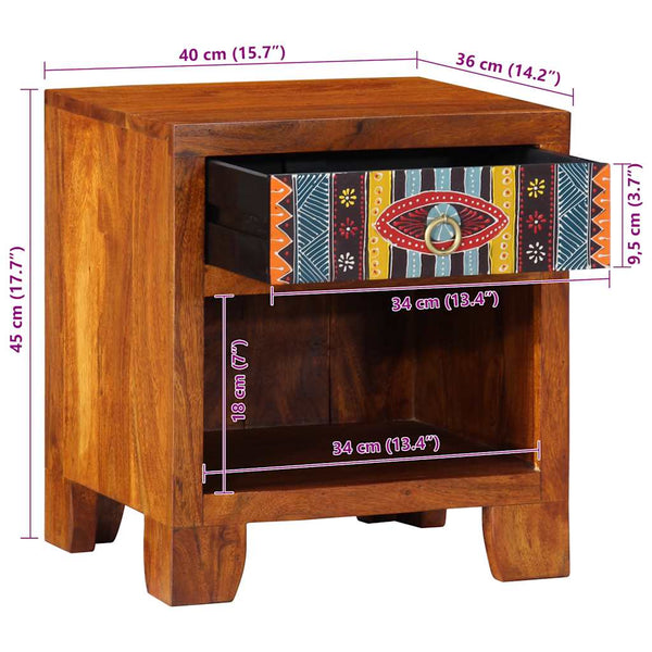 Nachttisch 2er Set Akazie Massivholz 40x35x45 cm