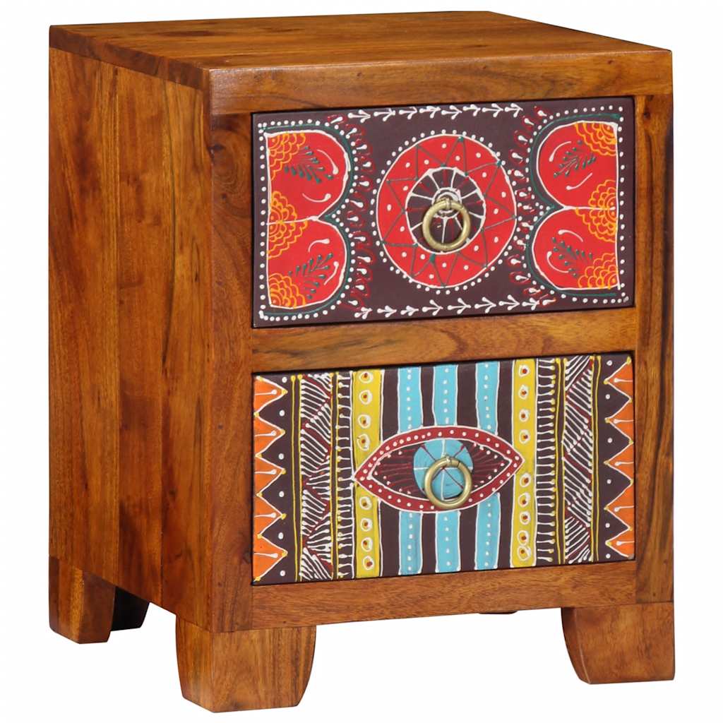 Akazie Nachttisch Massivholz 35x35x45 cm