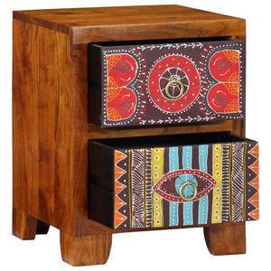 Akazie Nachttisch Massivholz 35x35x45 cm