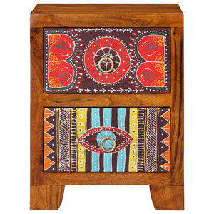 Nachttisch Akazie Massivholz 35x35cm 2er-Set