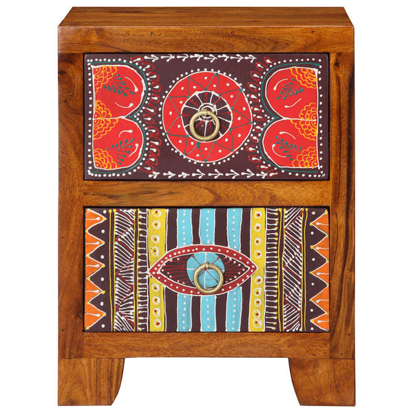 Nachttisch Akazie Massivholz 35x35cm 2er-Set
