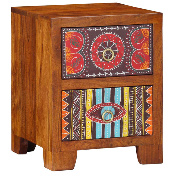 Nachttisch Akazie Massivholz 35x35cm 2er-Set