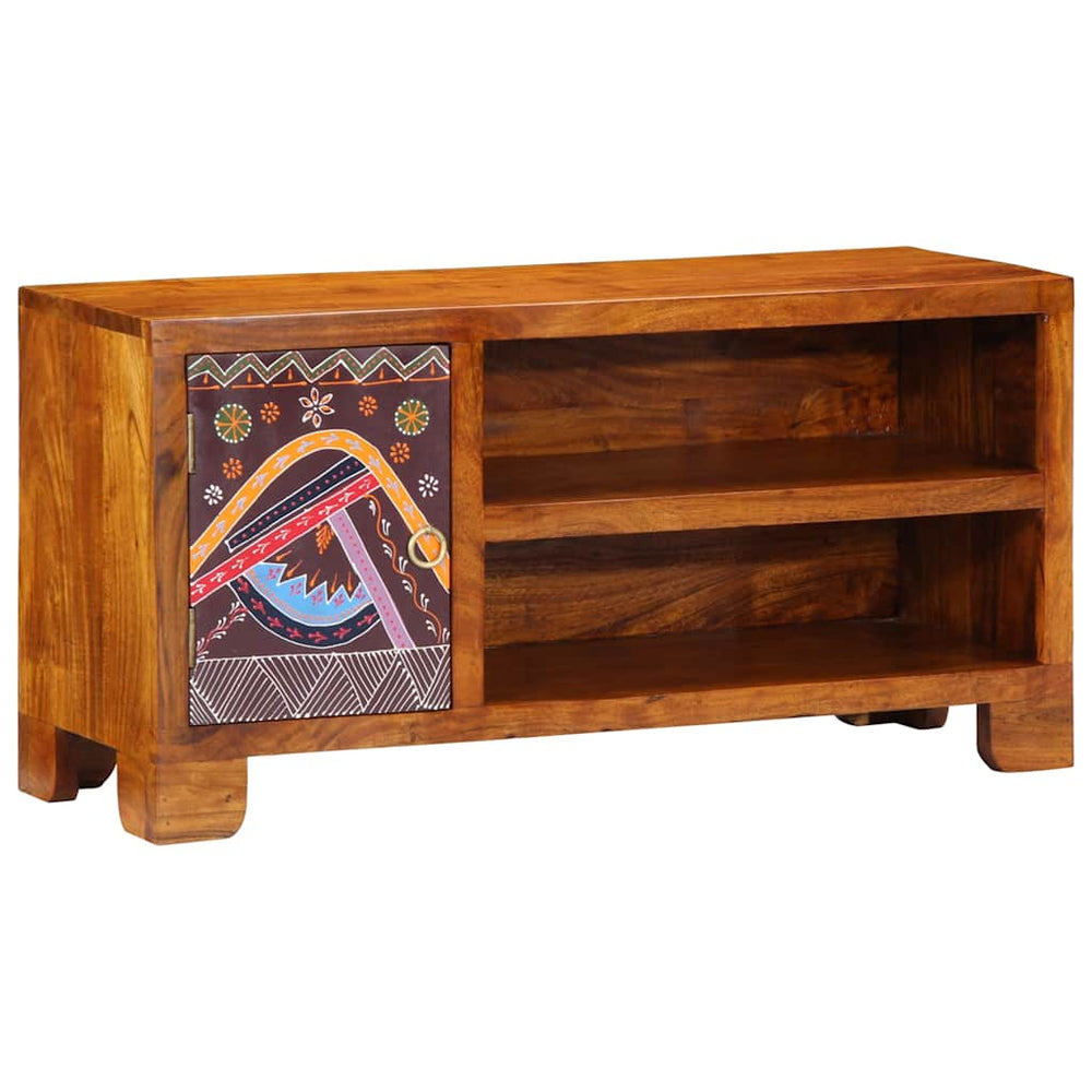 vidaXL Meuble TV multicolore 90x30x45 cm bois d'acacia massif