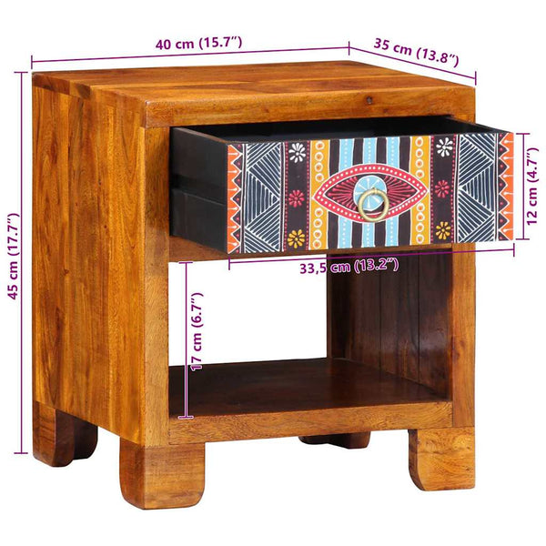 Mehrfarbiges Sideboard Akazie Massivholz 40x45cm