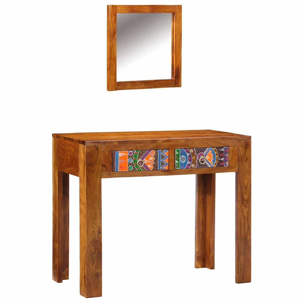 Brauner Schminktisch Akazie Massivholz 90x45x75 cm