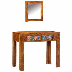Brauner Schminktisch Akazie Massivholz 90x45x75 cm