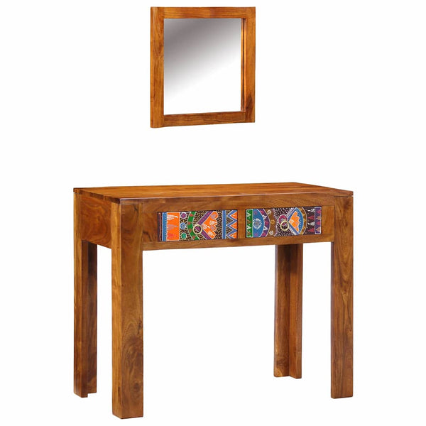Brauner Schminktisch Akazie Massivholz 90x45x75 cm