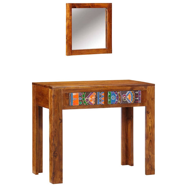 Brauner Schminktisch Akazie Massivholz 90x45x75 cm