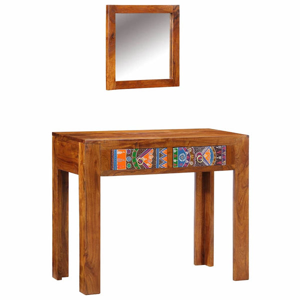 Brauner Schminktisch Akazie Massivholz 90x45x75 cm