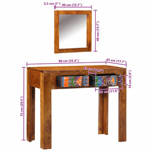 Brauner Schminktisch Akazie Massivholz 90x45x75 cm