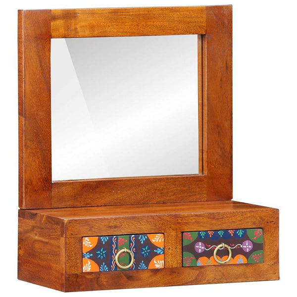 Wandschrank mit Spiegel Akazie Braun 40x20x50cm