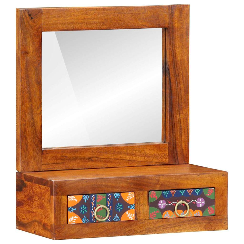 Wandschrank mit Spiegel Akazie Braun 40x20x50cm