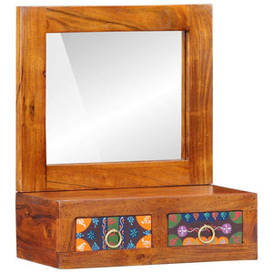 Wandschrank mit Spiegel Akazie Braun 40x20x50cm