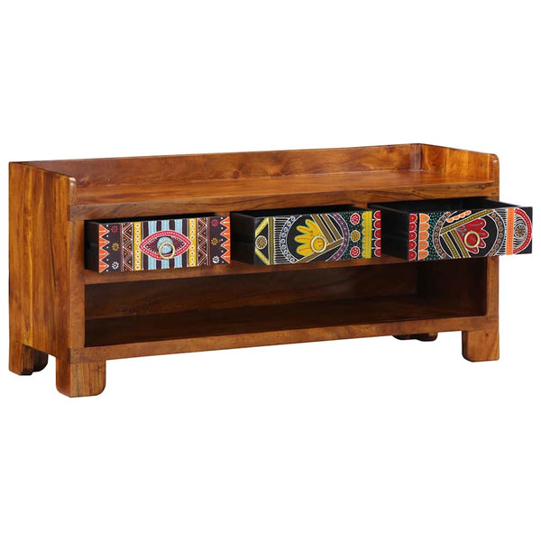 Schuhbank Honigbraun Akazie Massivholz 100cm