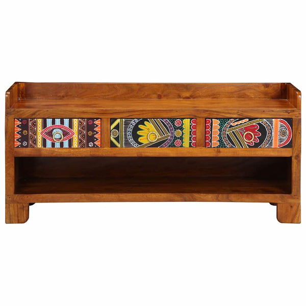 Schuhbank Honigbraun Akazie Massivholz 100cm