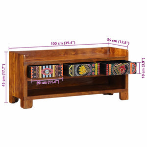 Schuhbank Honigbraun Akazie Massivholz 100cm