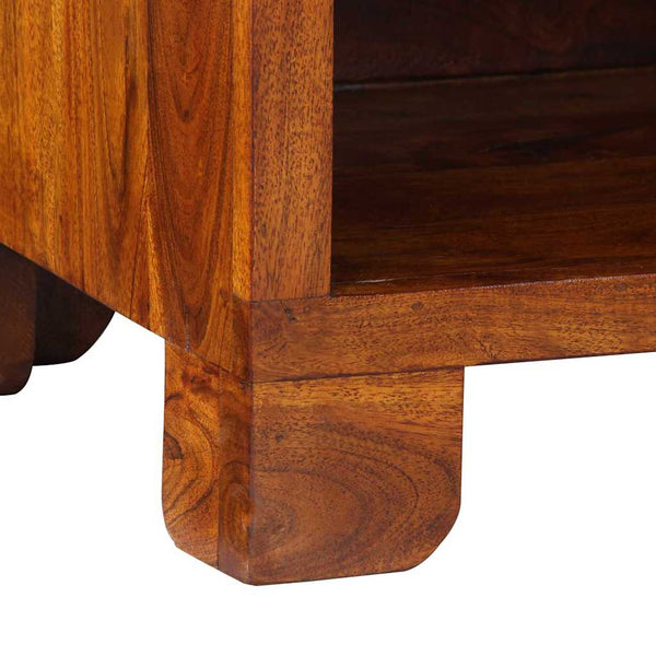 Florale Endtabelle mit Schubladen, Braun