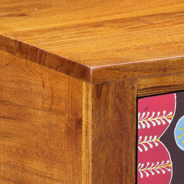 Floraler Beistelltisch mit Schubladen, Braun
