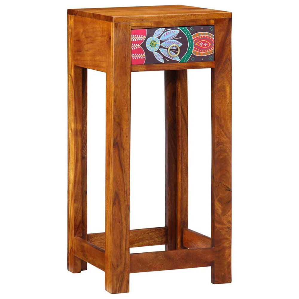 Floraler Beistelltisch mit Schubladen, Braun