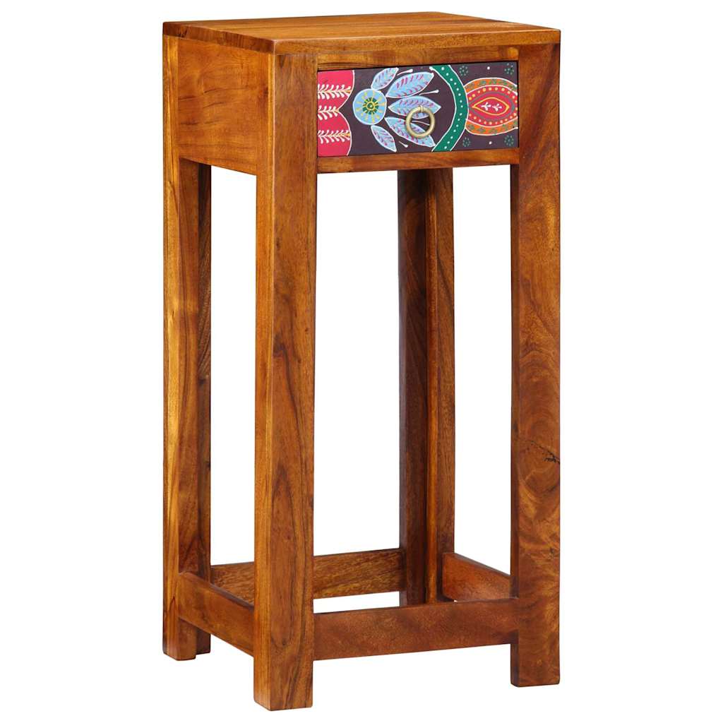 Floraler Beistelltisch mit Schubladen, Braun