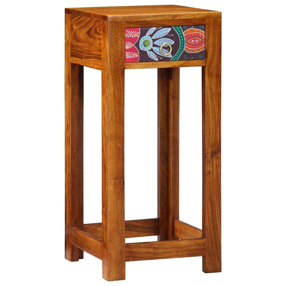 Floraler Beistelltisch mit Schubladen, Braun