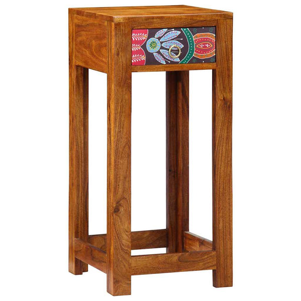 Floraler Beistelltisch mit Schubladen, Braun