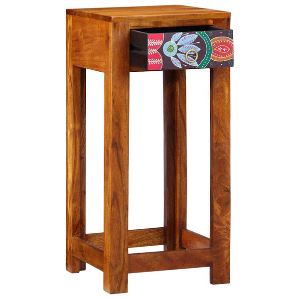 Floraler Beistelltisch mit Schubladen, Braun