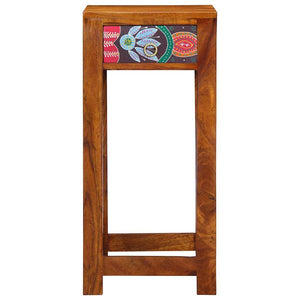 Floraler Beistelltisch mit Schubladen, Braun