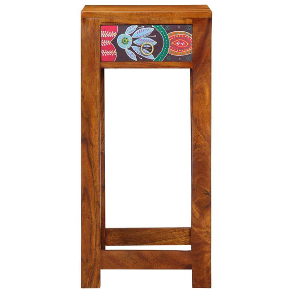 Floraler Beistelltisch mit Schubladen, Braun