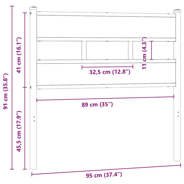 Räuchereiche Kopfteil 90cm